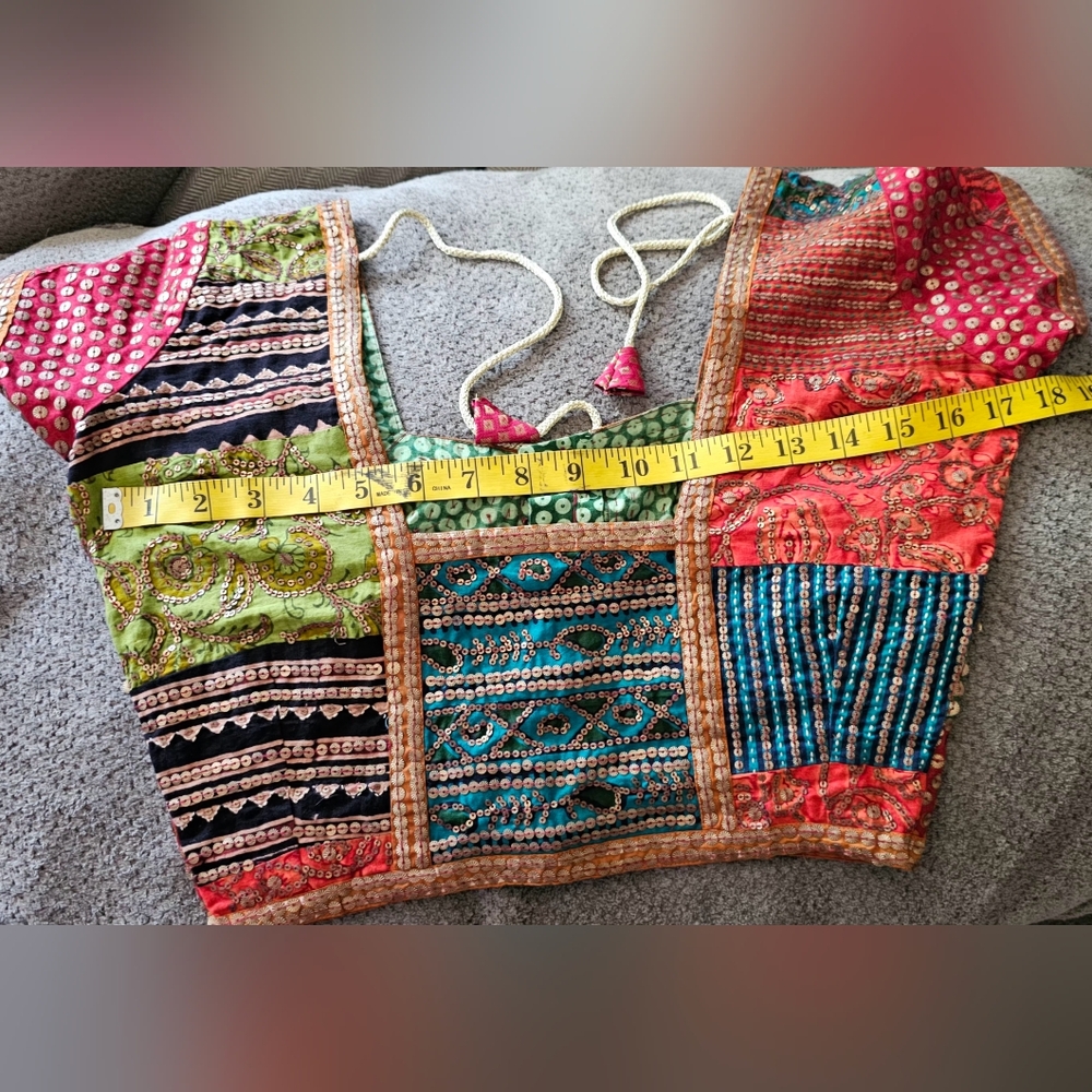 Colorful Patchwork Crop Top - Picture 7 of 7